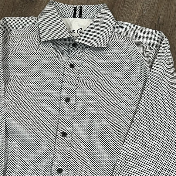 Robert Graham XL TG Speckled Black Pattern Dress Button Front Shirt Lux - Picture 3 of 9